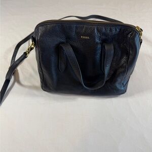 Fossil Black Crossbody Leather Bag/Purse